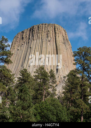 Devil's Tower du Centre d'accueil, Devil's Tower National Monument dans le Wyoming. Banque D'Images