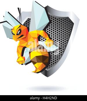 Mascotte d'Abeille Design. 10 AI pris en charge. Illustration de Vecteur