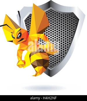 Mascotte d'Abeille Design. 10 AI pris en charge. Illustration de Vecteur