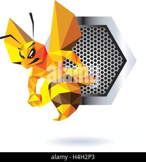 Mascotte d'Abeille Design. 10 AI pris en charge. Illustration de Vecteur