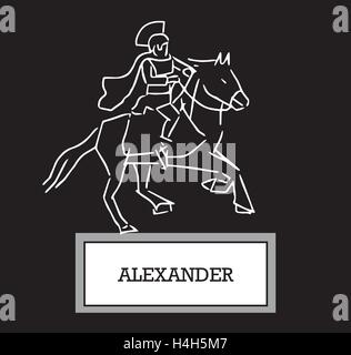 Illustration de Alexander, AI 8 pris en charge. Illustration de Vecteur