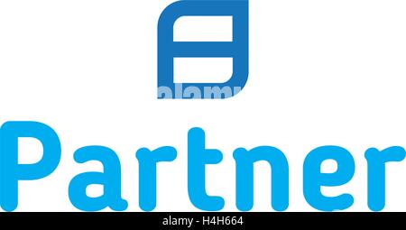 Conception de logo partenaire, AI 8 pris en charge. Illustration de Vecteur