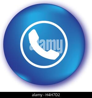 L'icône de téléphone bleu Design. Illustration de Vecteur