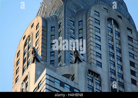 Partie supérieure du Chrysler Building photographiés le 4 septembre 2016 à New York. Banque D'Images