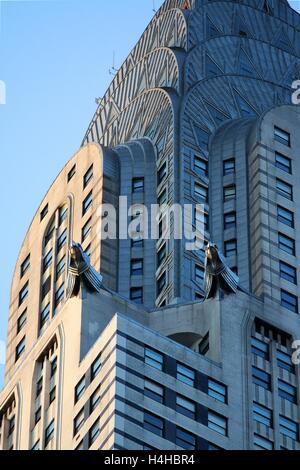 Partie supérieure du Chrysler Building photographiés le 4 septembre 2016 à New York. Banque D'Images