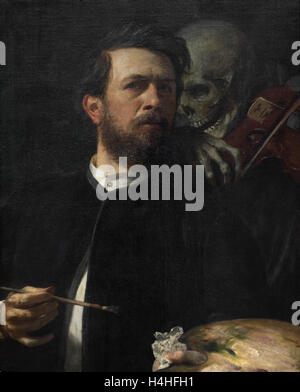 Arnold Böcklin (1827-1901), Autoportrait avec la mort jouant du violon, 1872. Banque D'Images