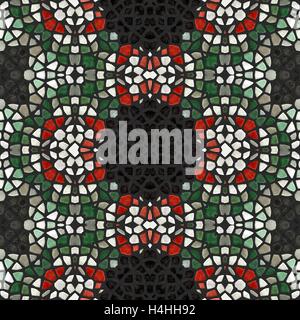 Nouvelle seamless texture de tissu abstrait. Fond d'kaléidoscopique des tuiles. Motif Oriental. Mosaïque de verre. Banque D'Images