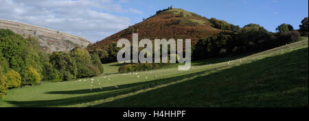 Panorama, Castell Dinas Bran, Llangollen, pays de Galles du Nord Banque D'Images