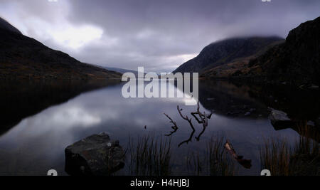 Llyn Ogwen, Ogwen Valley, Snowdonia, Banque D'Images