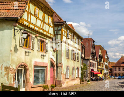 Maisons à colombages traditionnelles à Bergheim - Alsace, France Banque D'Images