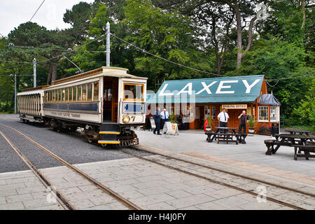 Laxey Electric gare, l'île de Man, UK Banque D'Images