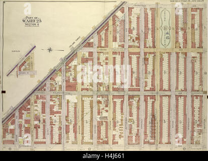 Brooklyn, Volume 2, Double page n° 17 de la plaque ; Partie de Ward 25, Section 6 ; site délimité par Broadway, Saratoga Avenue. Banque D'Images