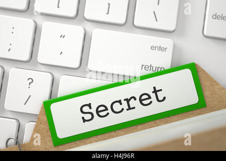 S'inscrire auprès du dossier secret. 3D. Banque D'Images