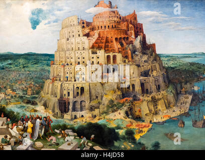 La tour de Babel par Pieter Bruegel l'Ancien, huile sur panneau, c.1563 Banque D'Images