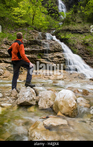 Rivière de montagne dans le Parc National de Kalkalpen, Haute Autriche, Autriche, Europe Banque D'Images