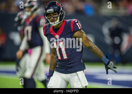 Houston, Texas, USA. 16 Oct, 2016. Le receveur des Houston Texans Jaelen Strong (11) au cours du 1er trimestre d'un match de la NFL entre les Houston Texans et les Indianapolis Colts à NRG Stadium à Houston, TX sur Octobre 16, 2016. Les Texans ont remporté 26-23. Credit : Trask Smith/ZUMA/Alamy Fil Live News Banque D'Images