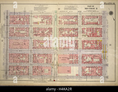 22 de la plaque, une partie de la Section 3 : délimité par E. 37e Rue, 3e Avenue, E. 32e Rue et de la 5ème Avenue, New York, USA Banque D'Images