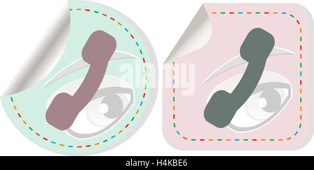 L'icône d'appel entrant, télévision icon set isolated on white Banque D'Images