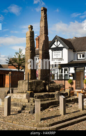 Royaume-uni, Angleterre, Cheshire, Sandbach, traverse le centre-ville de Saxon Banque D'Images