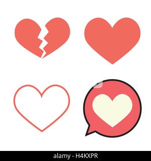 Collection de coeurs rouges. Vector illustration Illustration de Vecteur