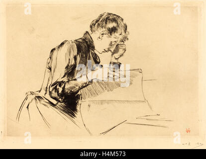 Auguste Lepère (Français, 1849 - 1918), des images (les images), pointe sèche, 1889 Banque D'Images