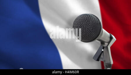 Image composite du microphone avec support Banque D'Images