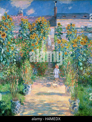 Claude Monet, le jardin de l'artiste à Vétheuil, Français, 1840 - 1926, 1880, huile sur toile Banque D'Images