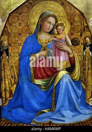 Marie avec l'enfant et de Saint Dominique et Pierre Martyr 1433 (Fra Angelico) (1395/1400 - 1455) Rome Italie 14ème siècle peintre italien Banque D'Images