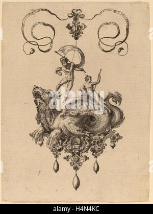 Hans Collaert (Flamand, 1566 - 1628), bijoux Design, 1582, gravure Banque D'Images