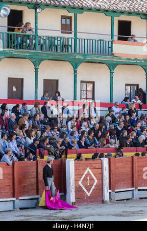 La corrida traditionnelle stamp dans la place principale de chinchon pendant le festival de bienfaisance, Chinchon, province de Madrid, Espagne Banque D'Images