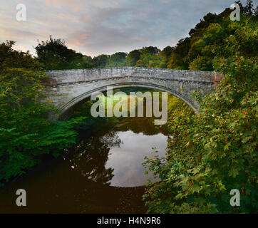 Twizel traversée de pont la rivière jusqu'en 1513, partie de l'armée anglaise a traversé ce pont avant leur victoire à Flodden. Banque D'Images