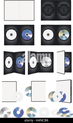 CD DVD et disque box set Illustration de Vecteur