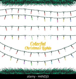 Lumières de Noël coloré Illustration de Vecteur