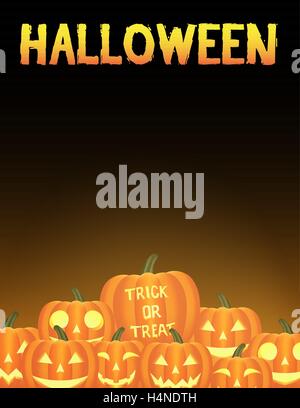 Carte halloween pumpkins Illustration de Vecteur