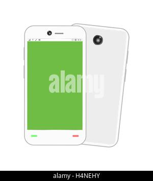 Smartphone écran vert blanc Illustration de Vecteur