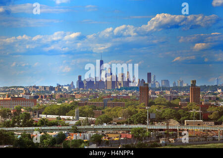 Vue de Manhattan depuis le sommet de la Coney Island Wonder Wheel Banque D'Images
