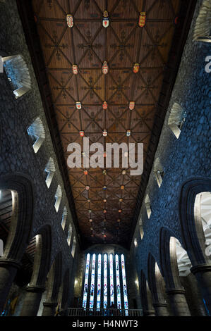 Le plafond héraldique de l'église cathédrale de St Machar, Old Aberdeen, Ecosse. Banque D'Images