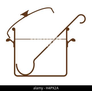 Une casserole et louche image de fond sur un fond blanc Illustration de Vecteur