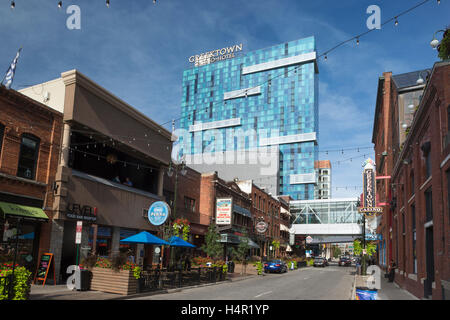 Les cafés-AVENUE MONROE le centre-ville de Detroit Michigan USA GREEKTOWN Banque D'Images