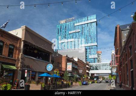 Les cafés-AVENUE MONROE le centre-ville de Detroit Michigan USA GREEKTOWN Banque D'Images