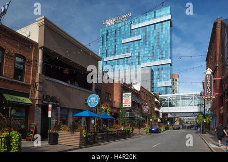 Les cafés-AVENUE MONROE le centre-ville de Detroit Michigan USA GREEKTOWN Banque D'Images