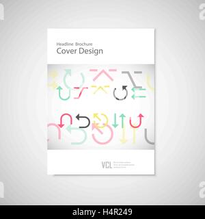 Flèches vectorielles définies sur une brochure blanc Illustration de Vecteur