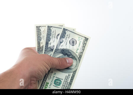 Les hommes dit 10000 dollars dans la main Banque D'Images