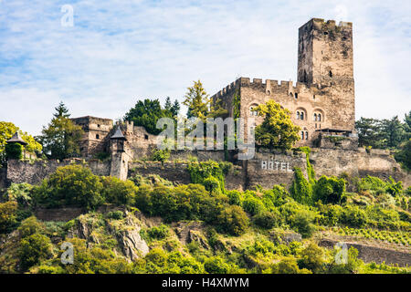 Château Gutenfels et hôtel, gorges du Rhin, l'Allemagne, de l'Europe Banque D'Images