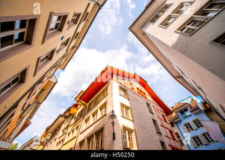 Maisons dans la ville de Lucerne Banque D'Images