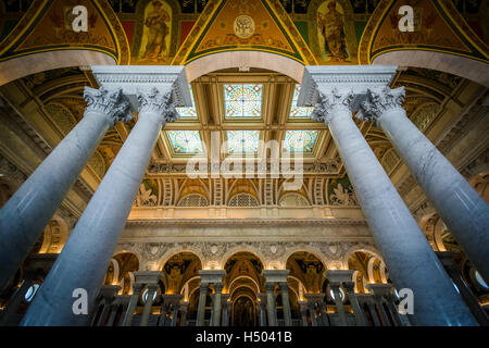 L'intérieur de l'immeuble Thomas Jefferson de la Bibliothèque du Congrès, à Washington, DC. Banque D'Images