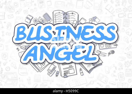 Business Angel - Doodle Inscription bleue. Concept d'entreprise. Banque D'Images