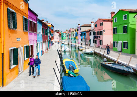 Maisons colorées de Burano , Venise, Italie Banque D'Images