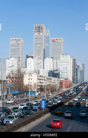 Toits de Central Business District, CBD, dans le centre de Pékin, Chine Banque D'Images