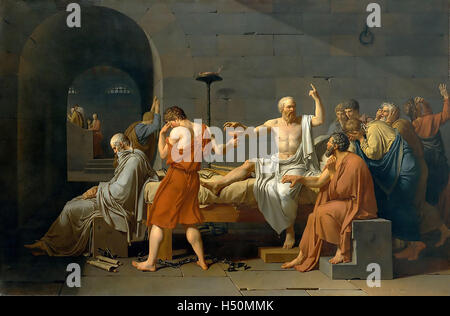 La mort de Socrate par Jacques-Louis David 1787 Banque D'Images